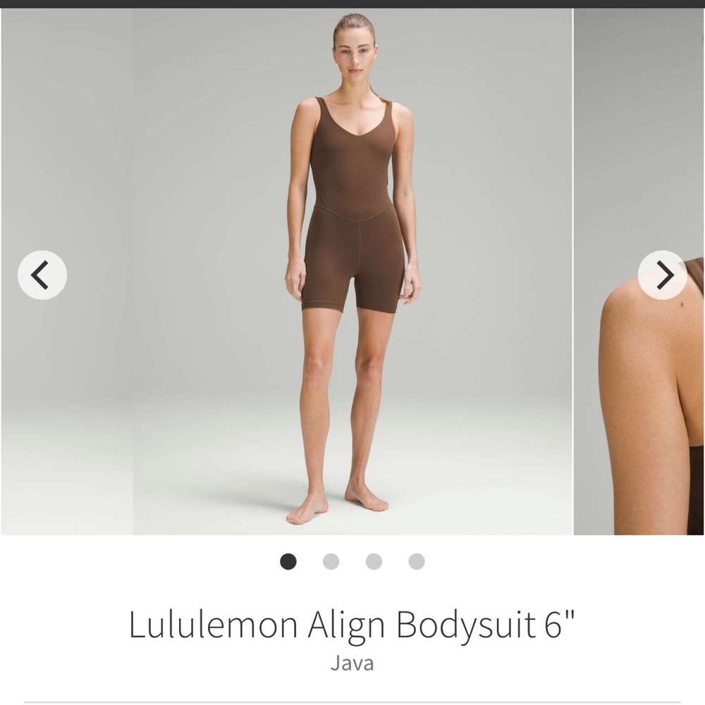 NWT Lululemon align Bodysuit Romper Java 6” Sz 4 Rare
